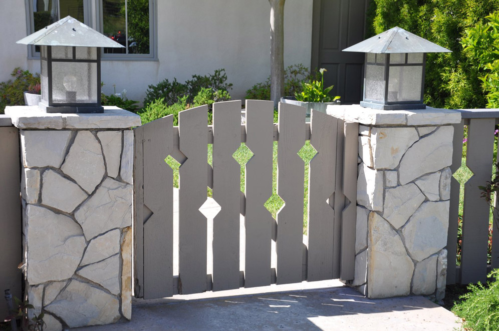 Gray Gate with Diamonds